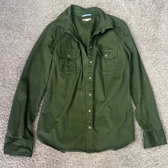 Green Button Down - Picture 2 of 5